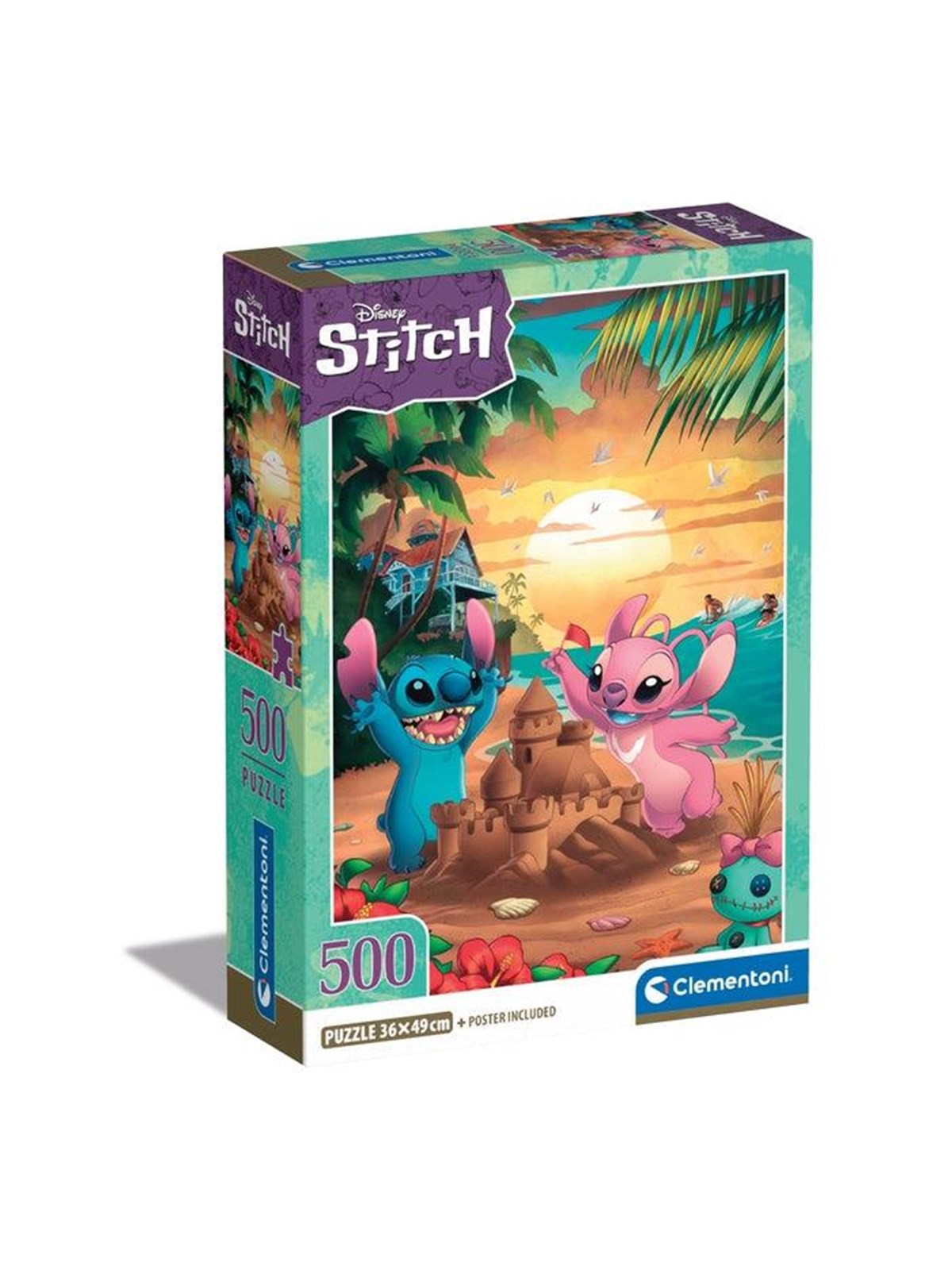 Clementoni Disney Stitch And Angel Sandcastle (500) - Puzzle - 35547
