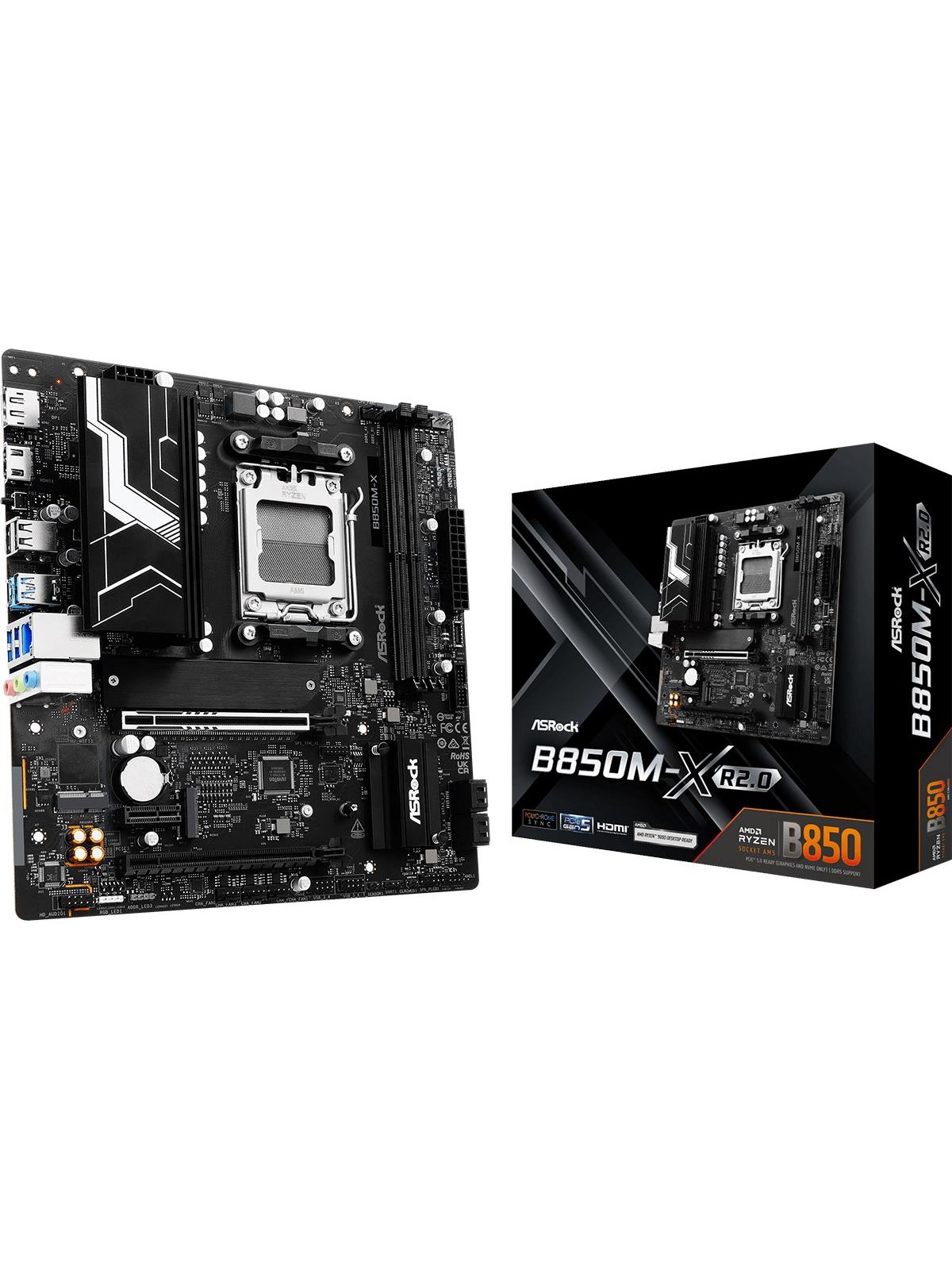 Asrock B850m-x R2.0 Mainboard - Amd B850 - Amd Am5 Socket - Ddr5 Ram - Micro-atx - 90-mxbsg0-a0uayz