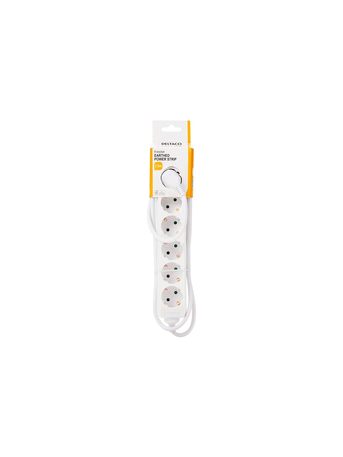Deltaco Gt-0600 Power Strip - 1.5 m - Stromkabel Extern