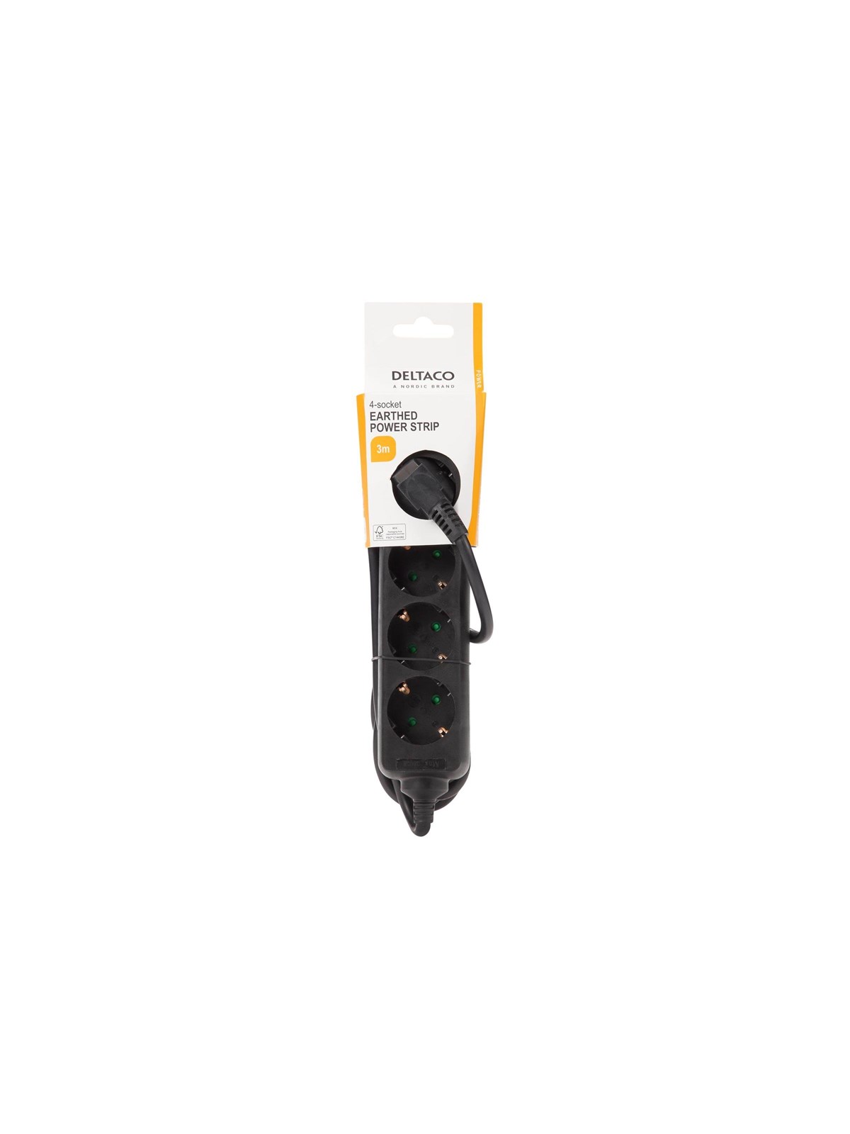 Deltaco Gt-0421 Power Strip - 3 m - Stromkabel Extern