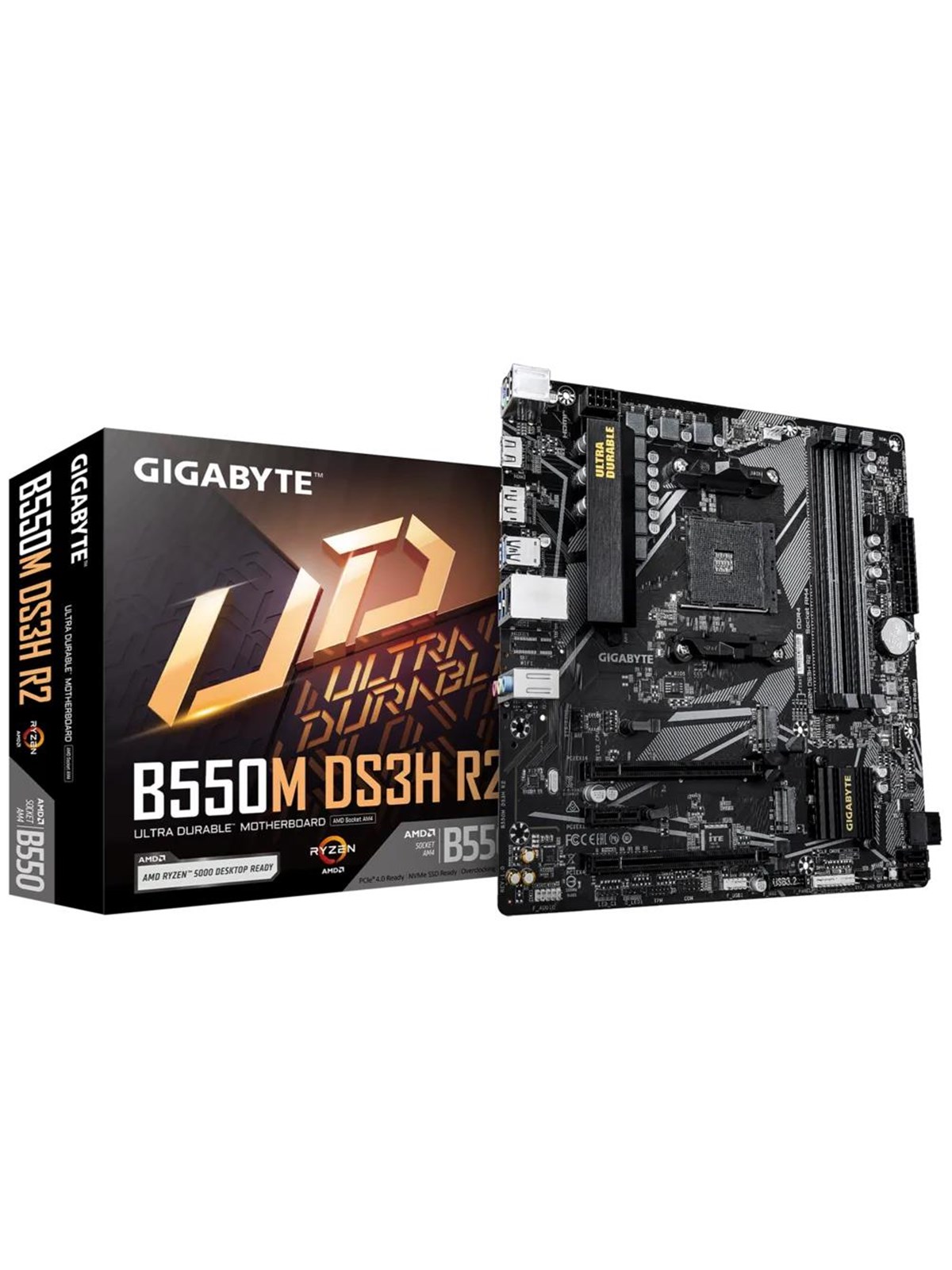 Gigabyte B550m Ds3h R2 Mainboard - Amd B550 - Amd Am4 Socket - Ddr4 Ram - Micro-atx
