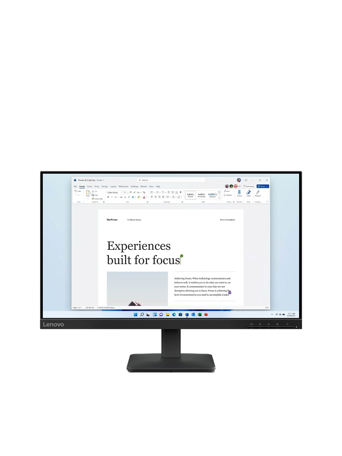 24" Lenovo L24-4e - 1920x1080 (Fhd) - 100hz - Ips - Bildschirm - 68c2kac1eu