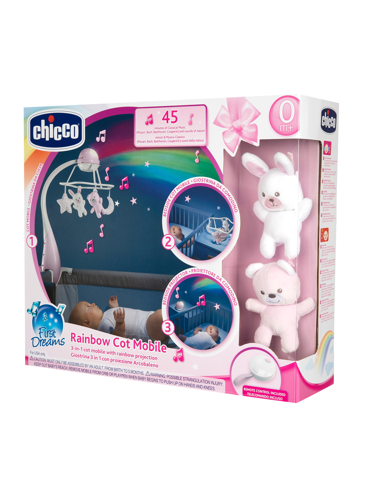 Chicco Rainbow Cot Mobile Pink - Baby Spielzeug - 300-00011041100000