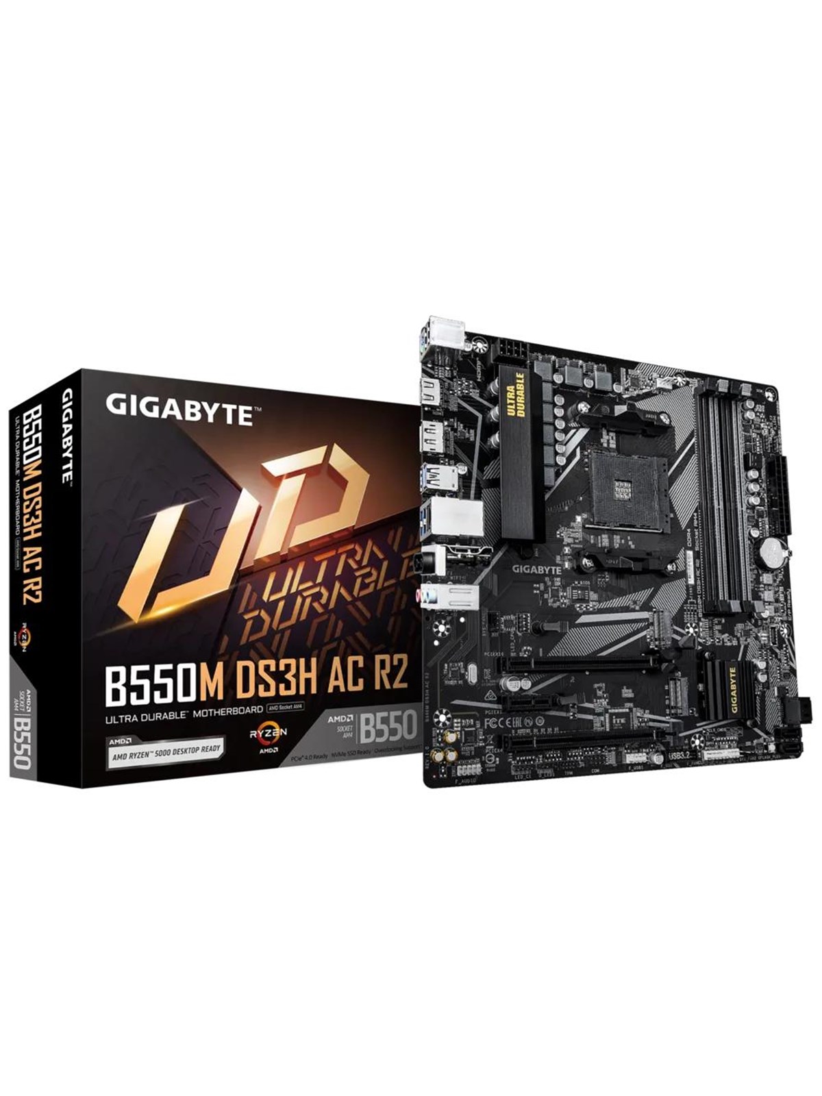 Gigabyte B550m Ds3h AC R2 Mainboard - Amd B550 - Amd Am4 Socket - Ddr4 Ram - Micro-atx