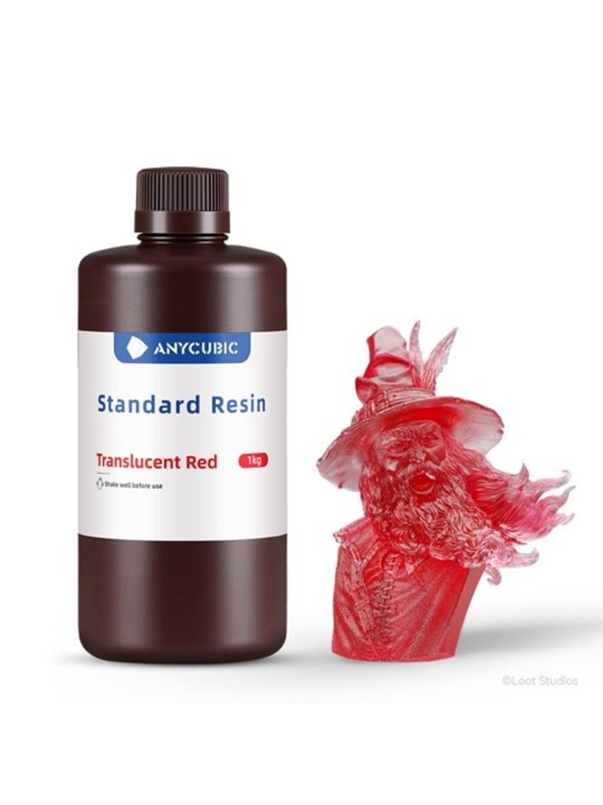Anycubic Standard Resin 1 L Transluscent Red - Filament 3D Drucker - Spttr-104e