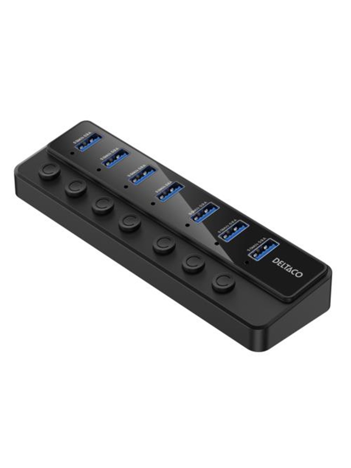 Deltaco Usb-a Hub - 7x Usb-a Ports Usb-hubs - Usb 3.0 - 7 - Schwarz - Usb Hubs - Uh-739