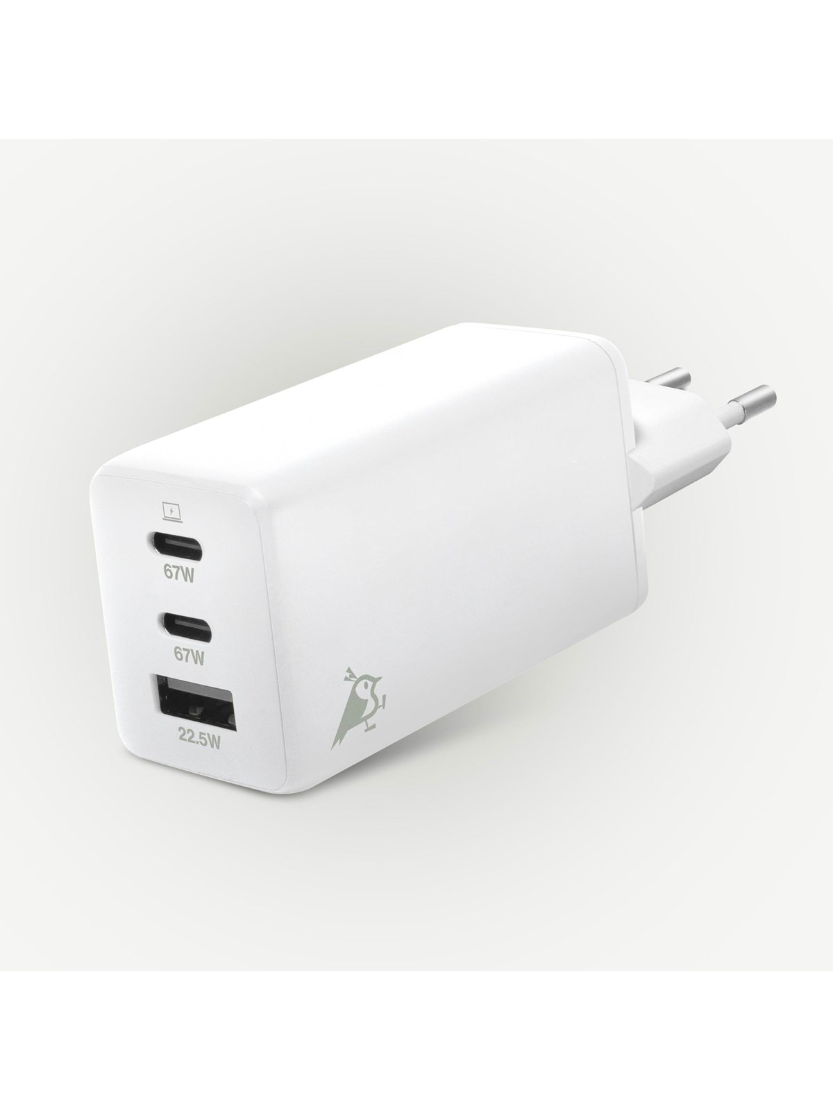 Aqiila Chargebird W3 - Gan Charger - 65w PD QC (2x Usb-c + Usb-a) - Handys Adapter Und Ladegeraete - 406016