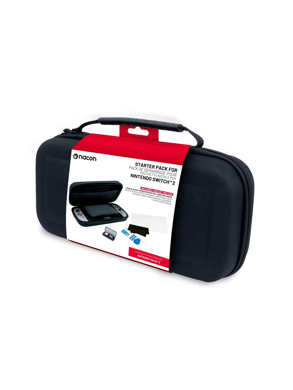 Nacon Bigben Pack Pouch + Screen Protection + Game Cases - Bag - Nintendo Switch 2 - Gaming Zubehoer - Switchnewpack5black