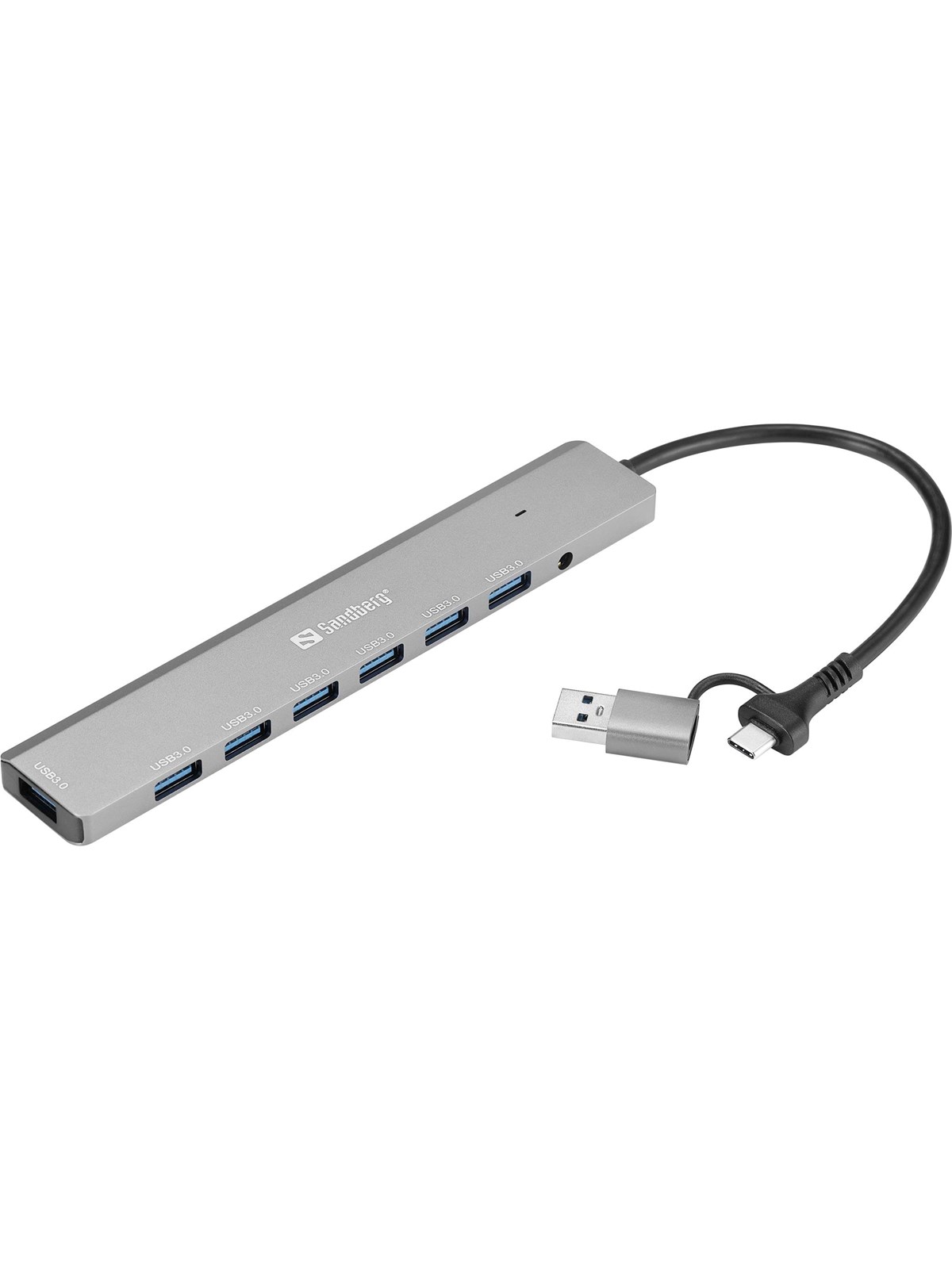Sandberg 7-port Type-a Usb3.0 Hub Usb-hubs - Usb 3.0 - 7 - Silber - Usb Hubs - 136-66