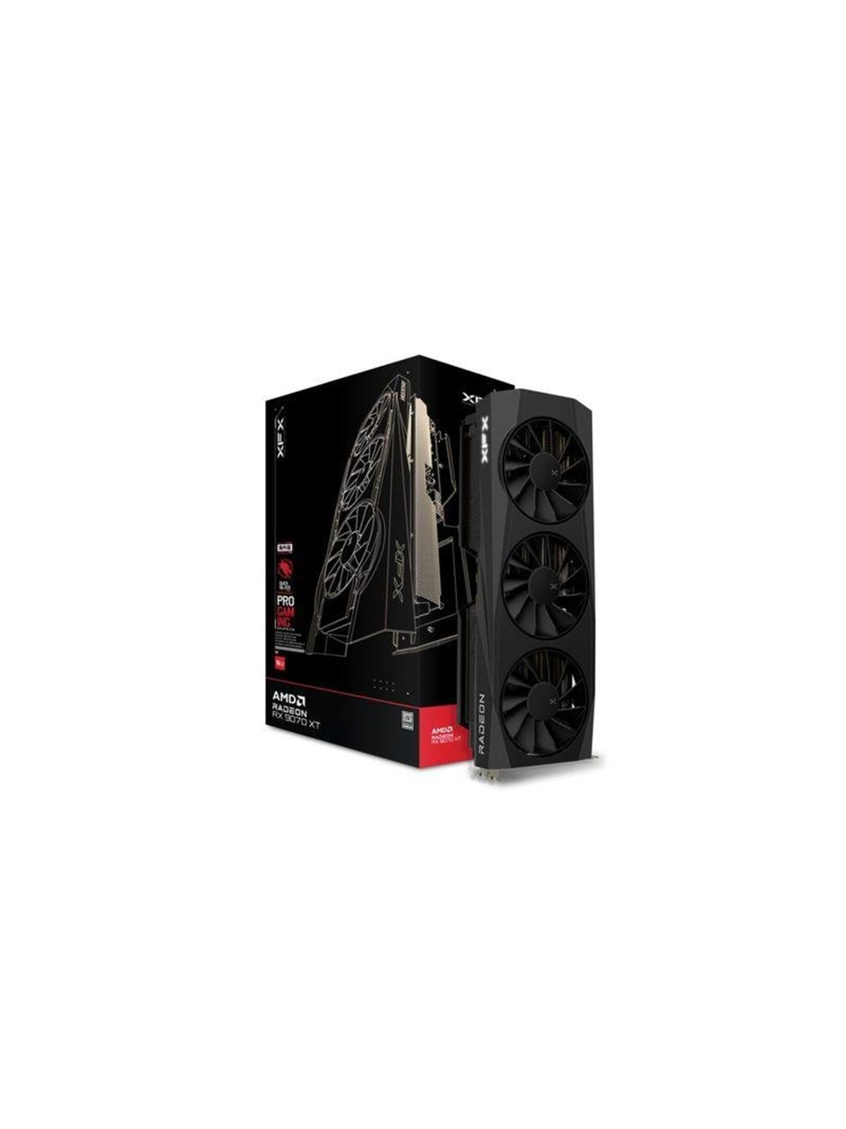 Xfx Radeon RX 9070 XT Quicksilver Black - 16gb Gddr6 Ram - Grafikkarte - Rx-97tqickb9