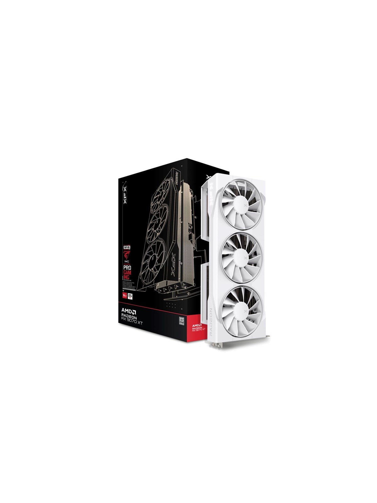Xfx Radeon RX 9070 XT Swift Triple Fan White - 16gb Gddr6 Ram - Grafikkarte - Rx-97tswf3w9