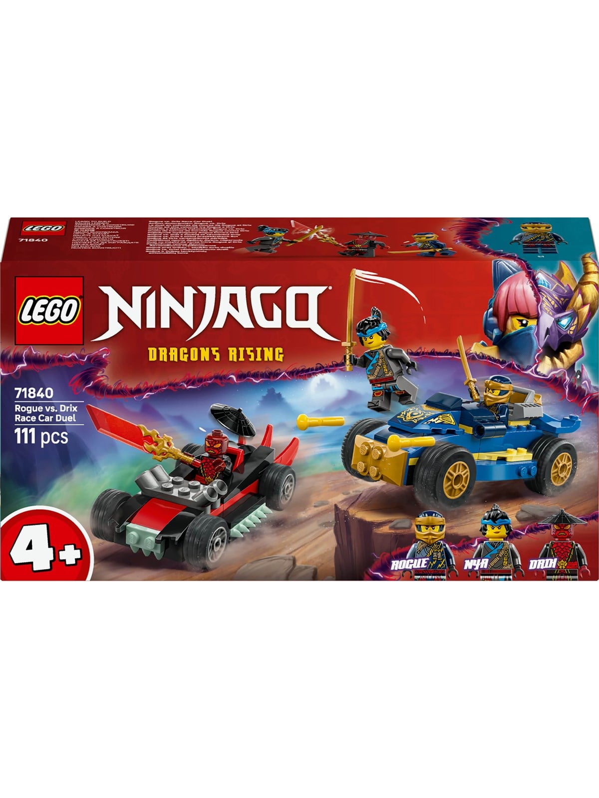 LEGO Ninjago 71840 Action-Autorennen: Rogue vs. Drix