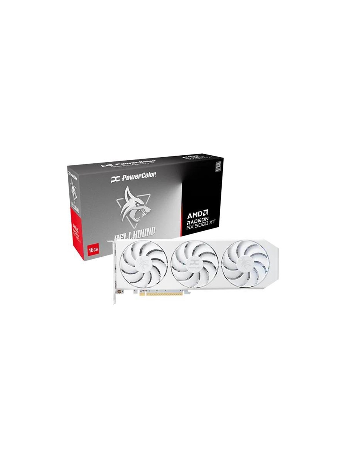 Powercolor Radeon RX 9060 XT Hellhound Spectral White - 16gb Gddr6 Ram - Grafikkarte - Rx9060xt 16g-l/oc/white