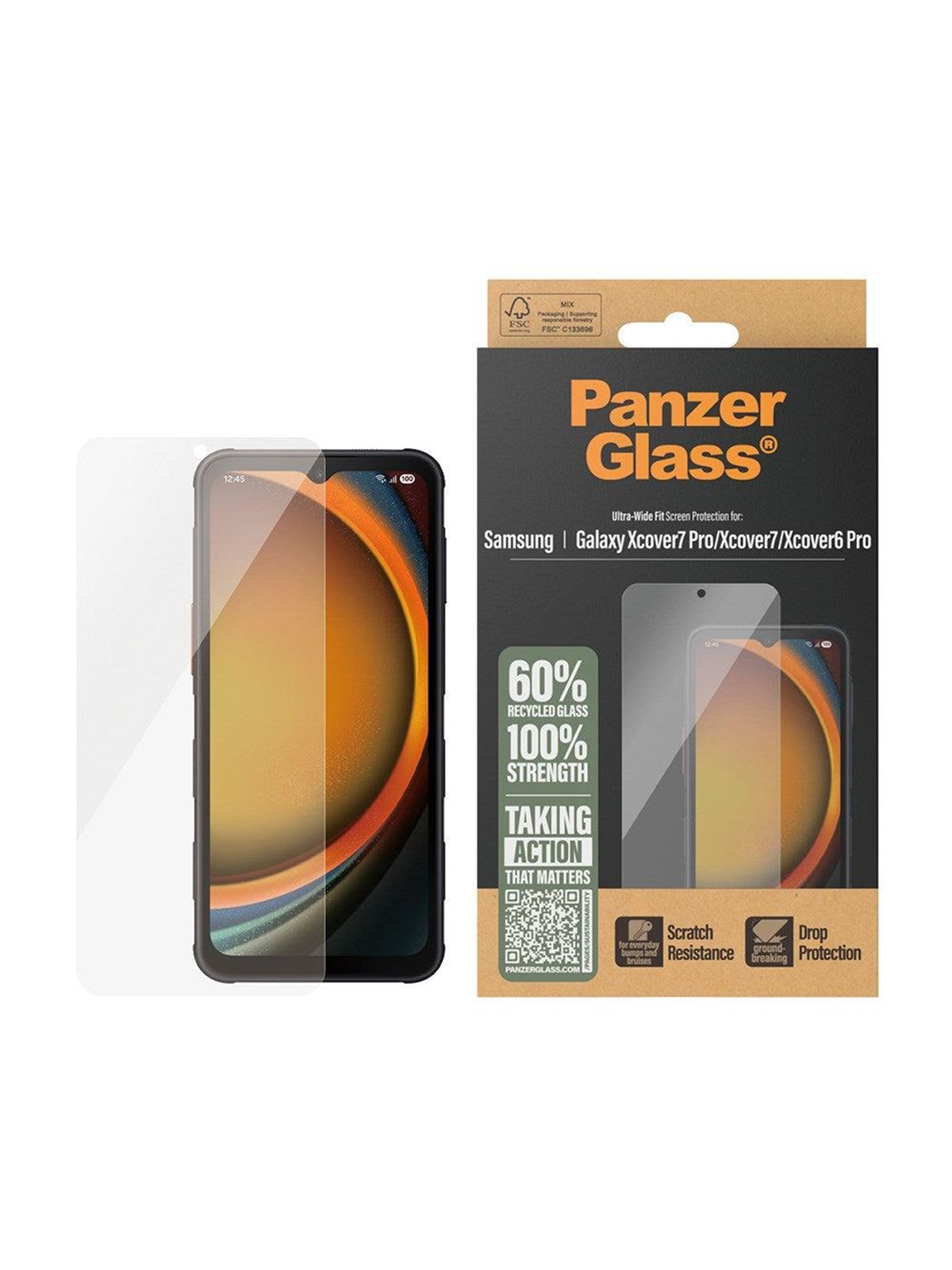Panzerglass Screen Protector Samsung Galaxy Xcover7 Pro | Xcover7 | Xcover6 Pro | Ultra-wide Fit - Handys Schutzfolie - Pg74889