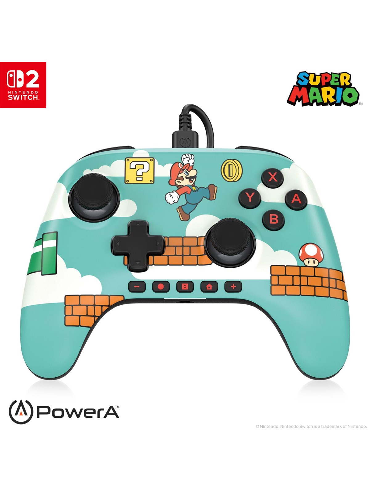 Powera Advantage Wired Controller For Nintendo Switch 2 - Mario Time - Gaming Zubehoer - Nsgp0527-01