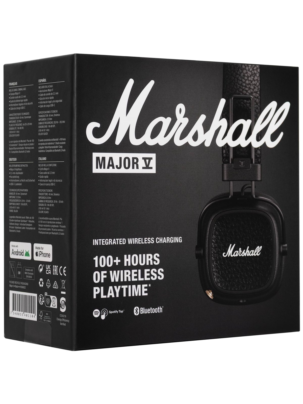 Kopfhörer - Marshall Major V - Black - Kopfhoerer/headsets - 1006832