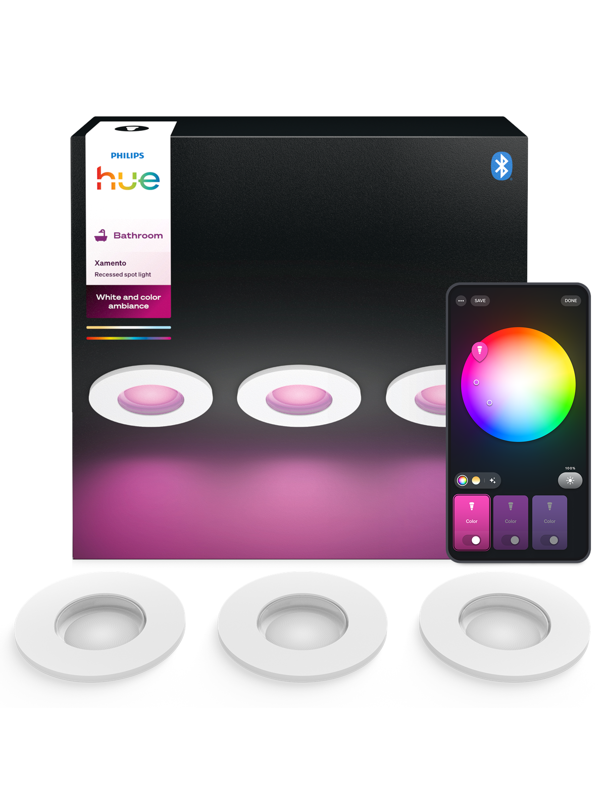 Philips Hue Xamento Recessed White 3x4.2W - Smart Home - 929004611301