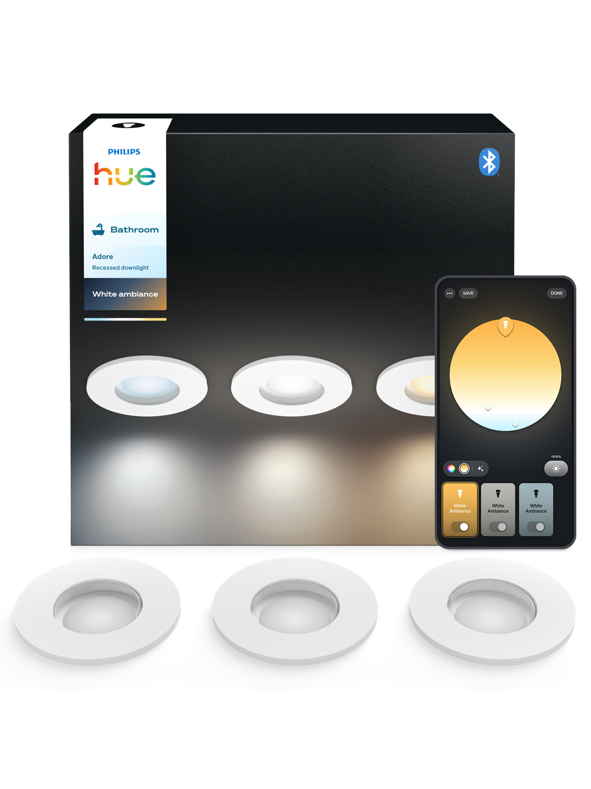 Philips Hue Adore Recessed White 3x4.2W - Smart Home - 929004611501