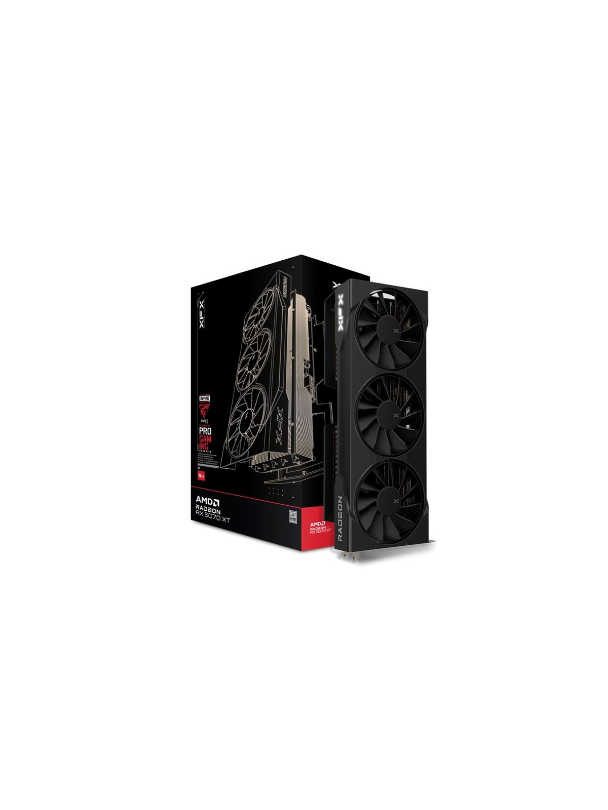 Xfx Radeon RX 9070 XT Swift Triple Fan Black - 16gb Gddr6 Ram - Grafikkarte - Rx-97tswf3b9
