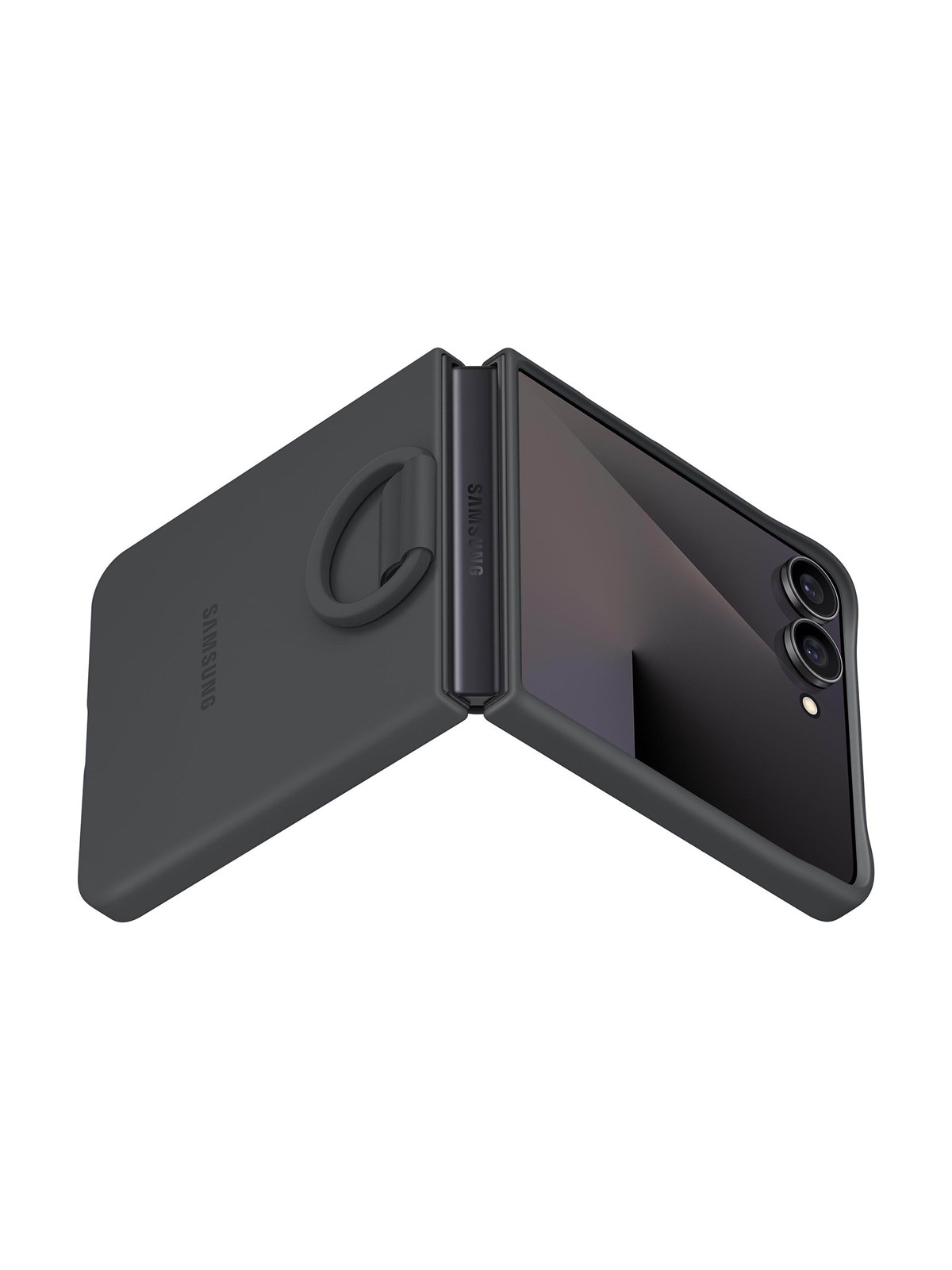 Samsung Galaxy Z Flip7 - Ring Case (Silicone) - Black - Handys Cover Cases - Ef-pf766tbegww