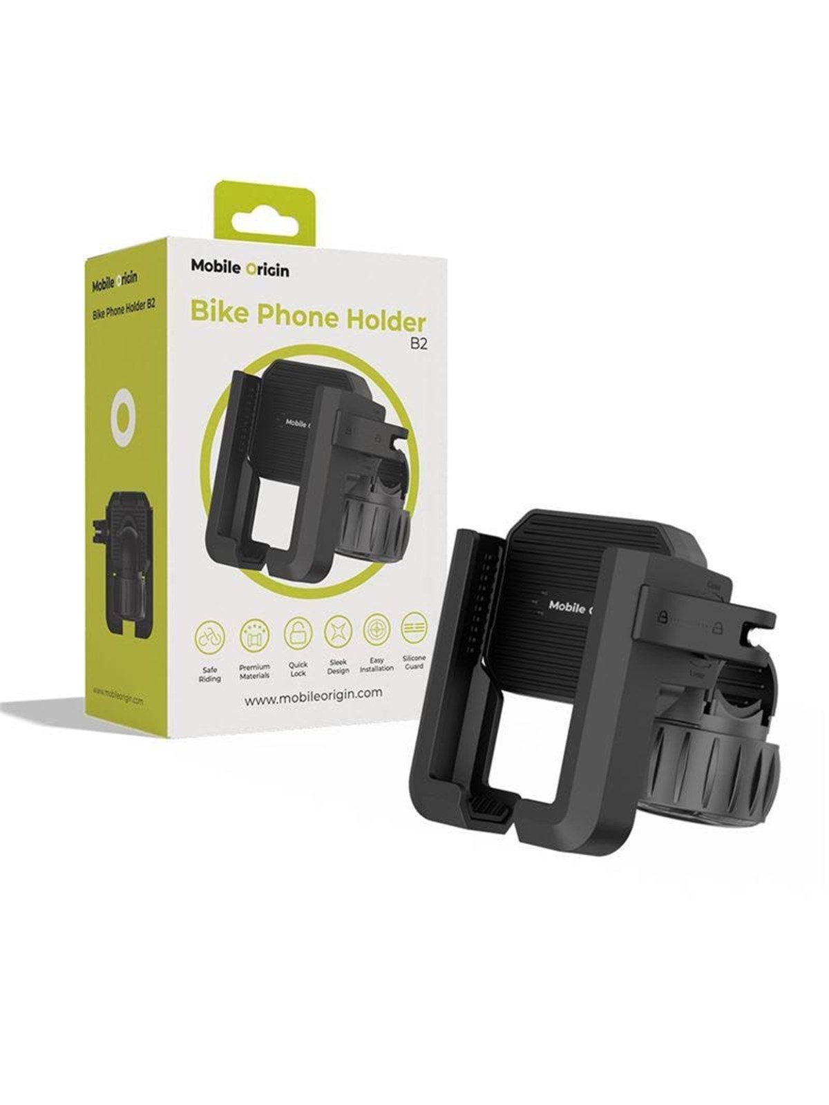 Mobile Origin Bike Phone Holder B2 - Black - Handys Anderes Zubehoer - Mo-bph-b2