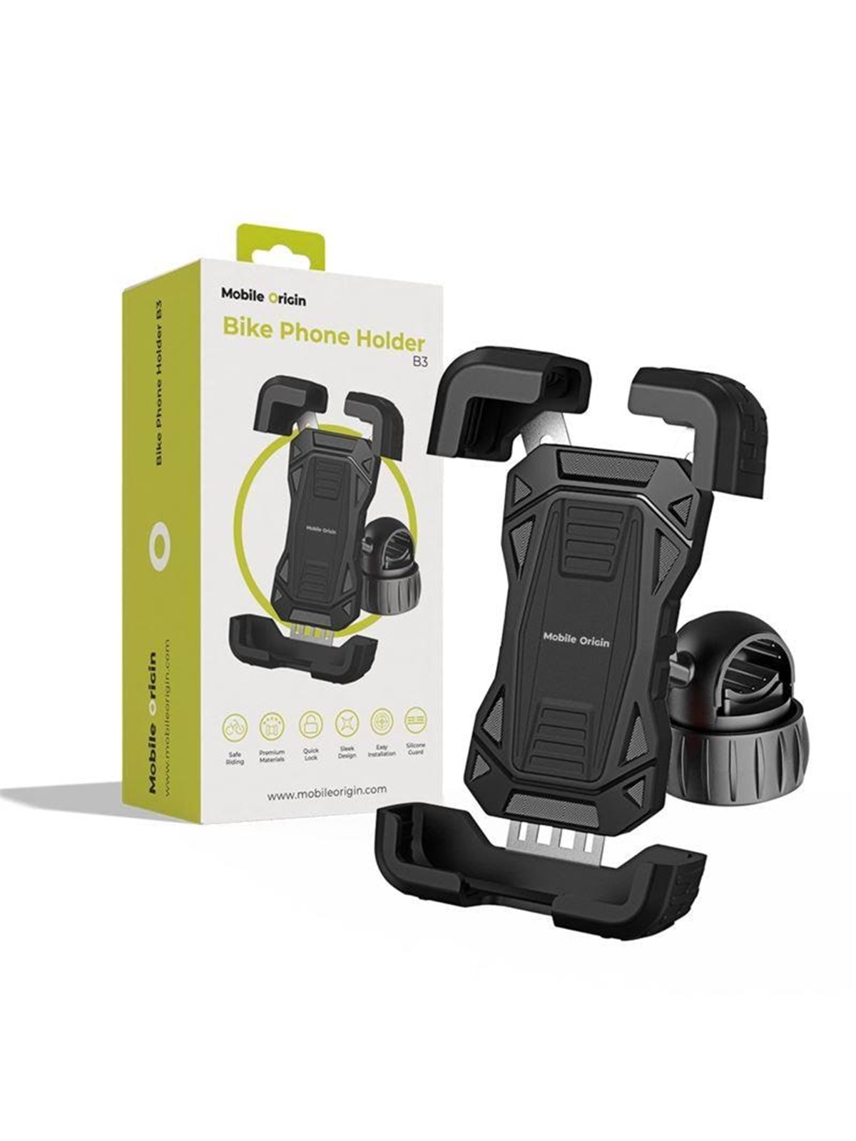 Mobile Origin Bike Phone Holder B3 - Black - Handys Anderes Zubehoer - Mo-bph-b3