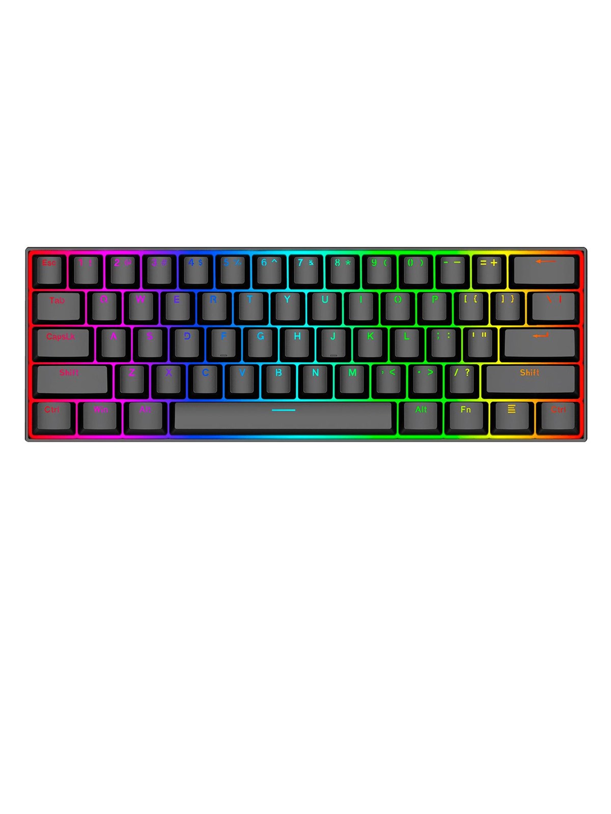 Redragon K630rgb-1 Gaming Mechanical Keyboard - Gaming Tastaturen - Ohne Numpad - Englisch (US) - Schwarz