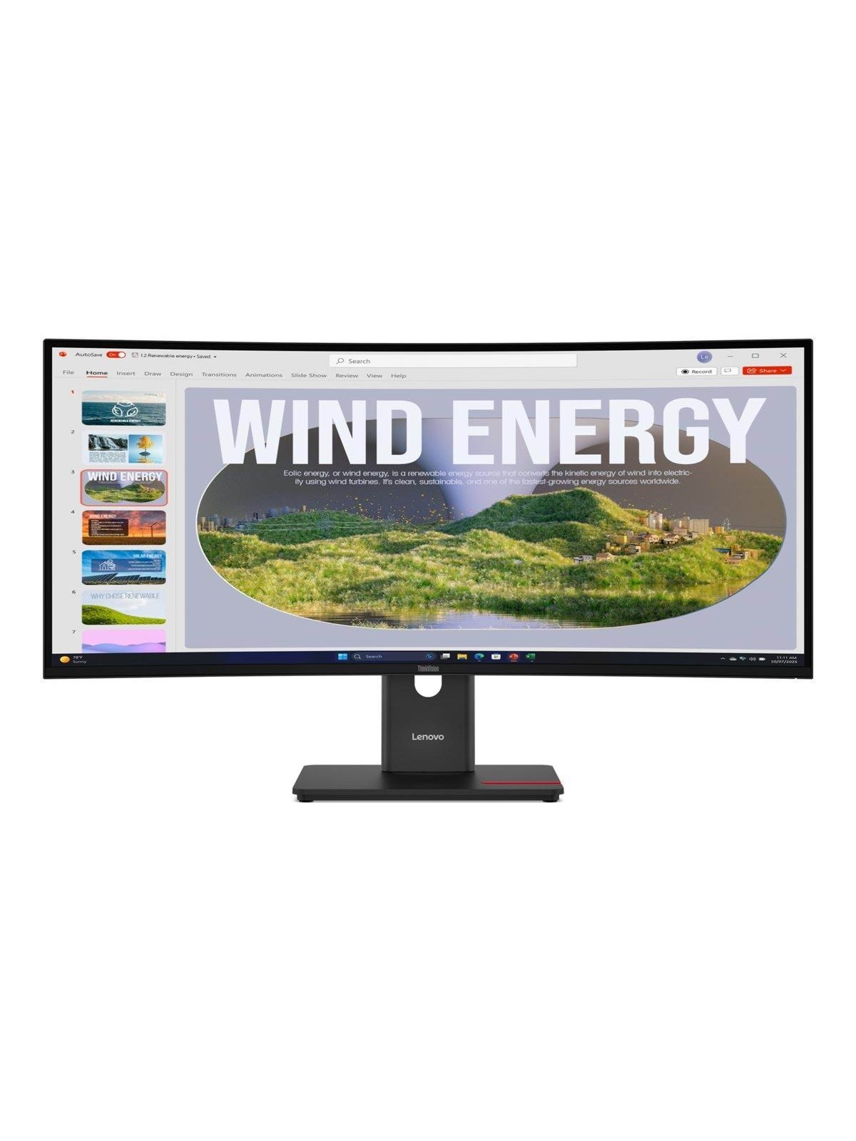 34" Lenovo Thinkvision T34wd-40 - 3440x1440 (Uwqhd) - 120hz - VA - 100w Usb-c - Bildschirm - 64aegat1eu