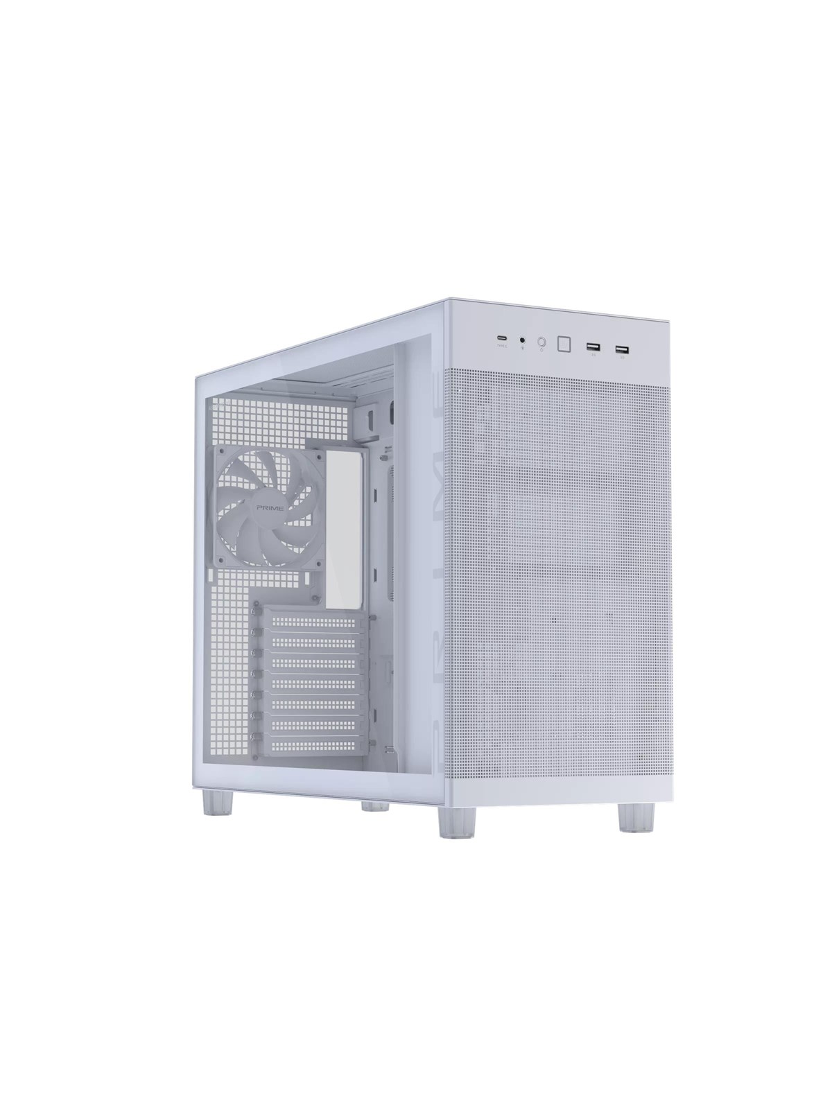 Asus Prime Ap303 TG White - Gehäuse - Miditower - Weiß - Gehaeuse - 90dc00v3-b39010