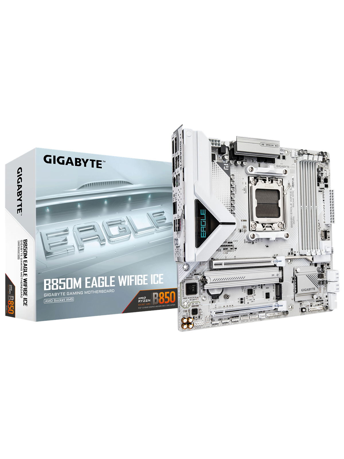 Gigabyte B850m Eagle Wifi6e Ice Mainboard - Amd B850 - Amd Am5 Socket - Ddr5 Ram - Micro-atx - B850m Eagle Wf6e Ice