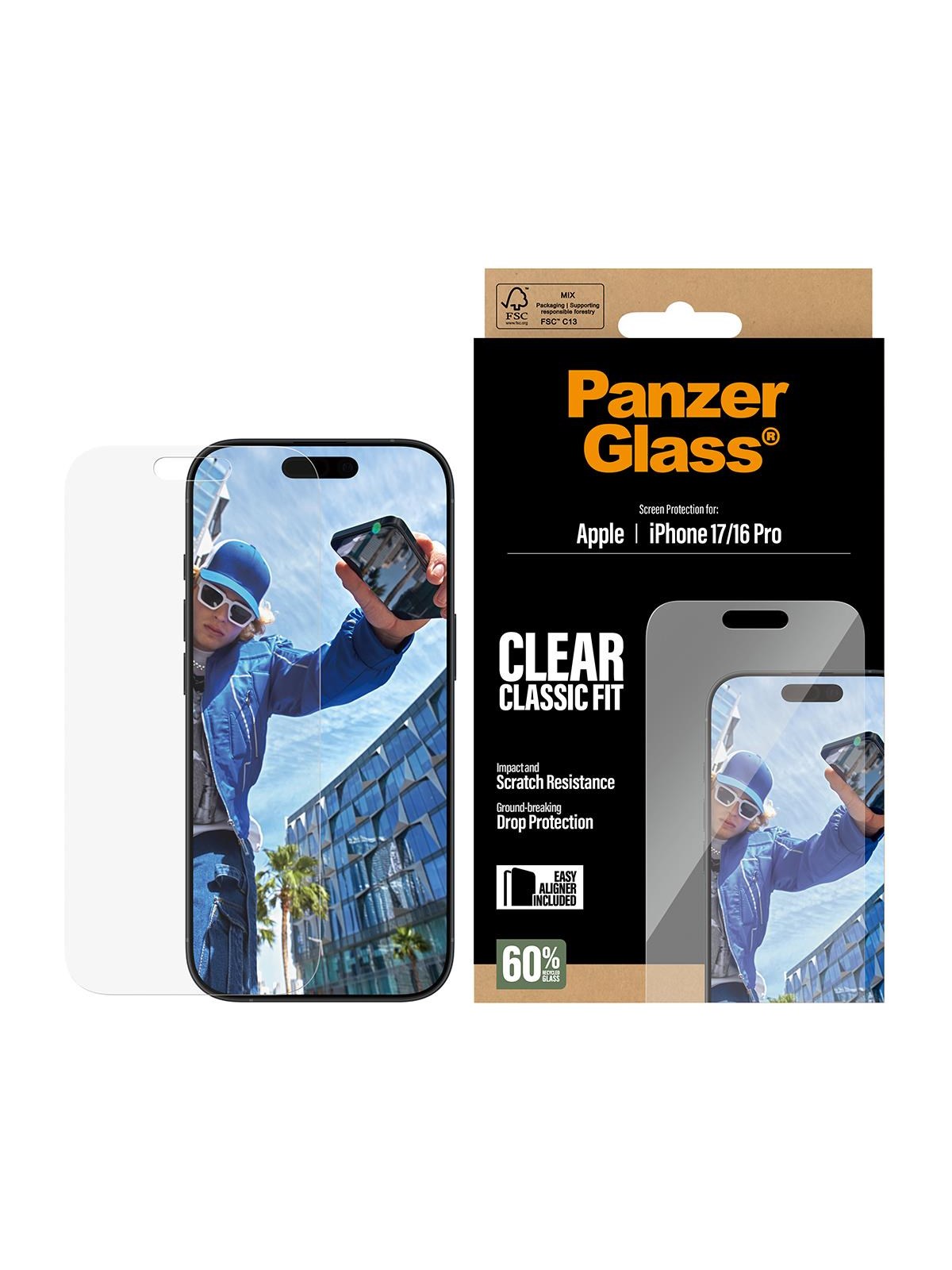 Panzerglass Screen Protector Iphone 17 | Iphone 16 Pro | Classic Fit w. Easyaligner - Handys Schutzfolie - Pg97490