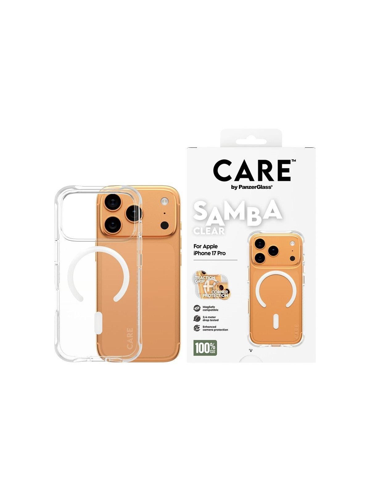 Care by Panzerglass Fashionable Case Samba Transparent w. White Magsafe Iphone 17 Pro - Handys Cover Cases - Cr37687