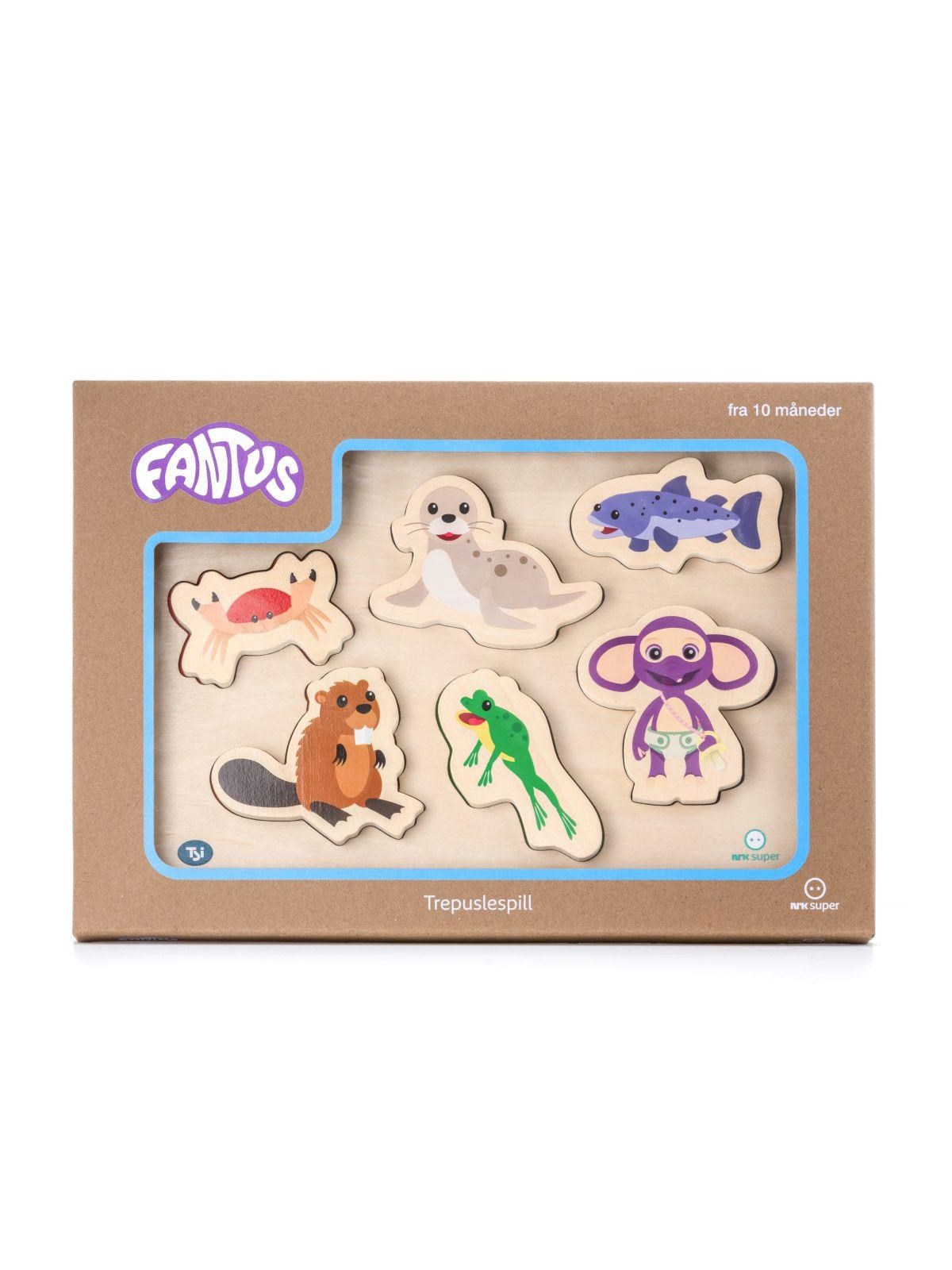 Fantorangen & Fantus Wooden Puzzle 6 Bricks Water Animals - 62-112071
