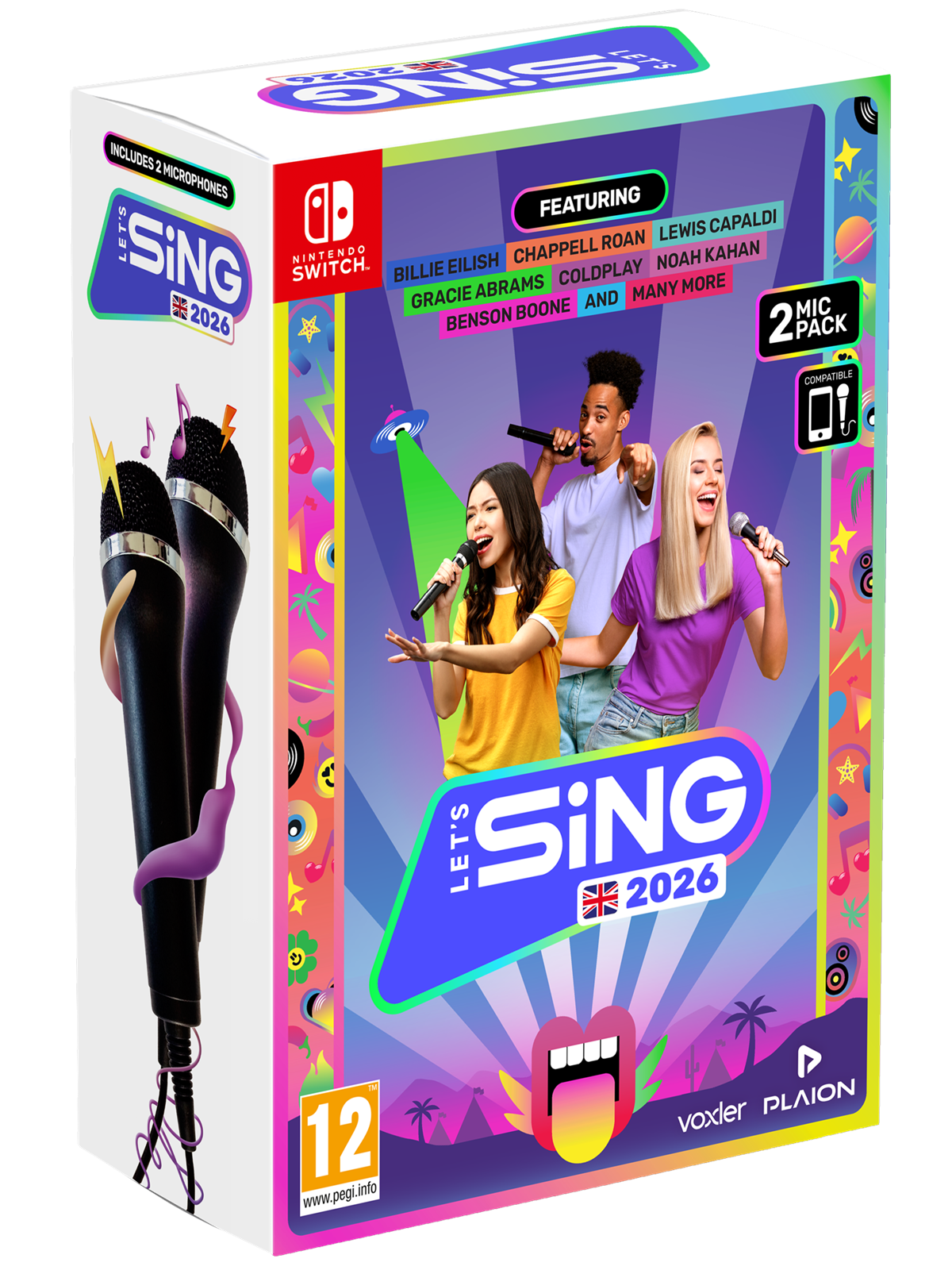 Let's Sing 2026 + 2 Microphones - Nintendo Switch - Musik - Pegi 12 - Spiele - 4020628555252