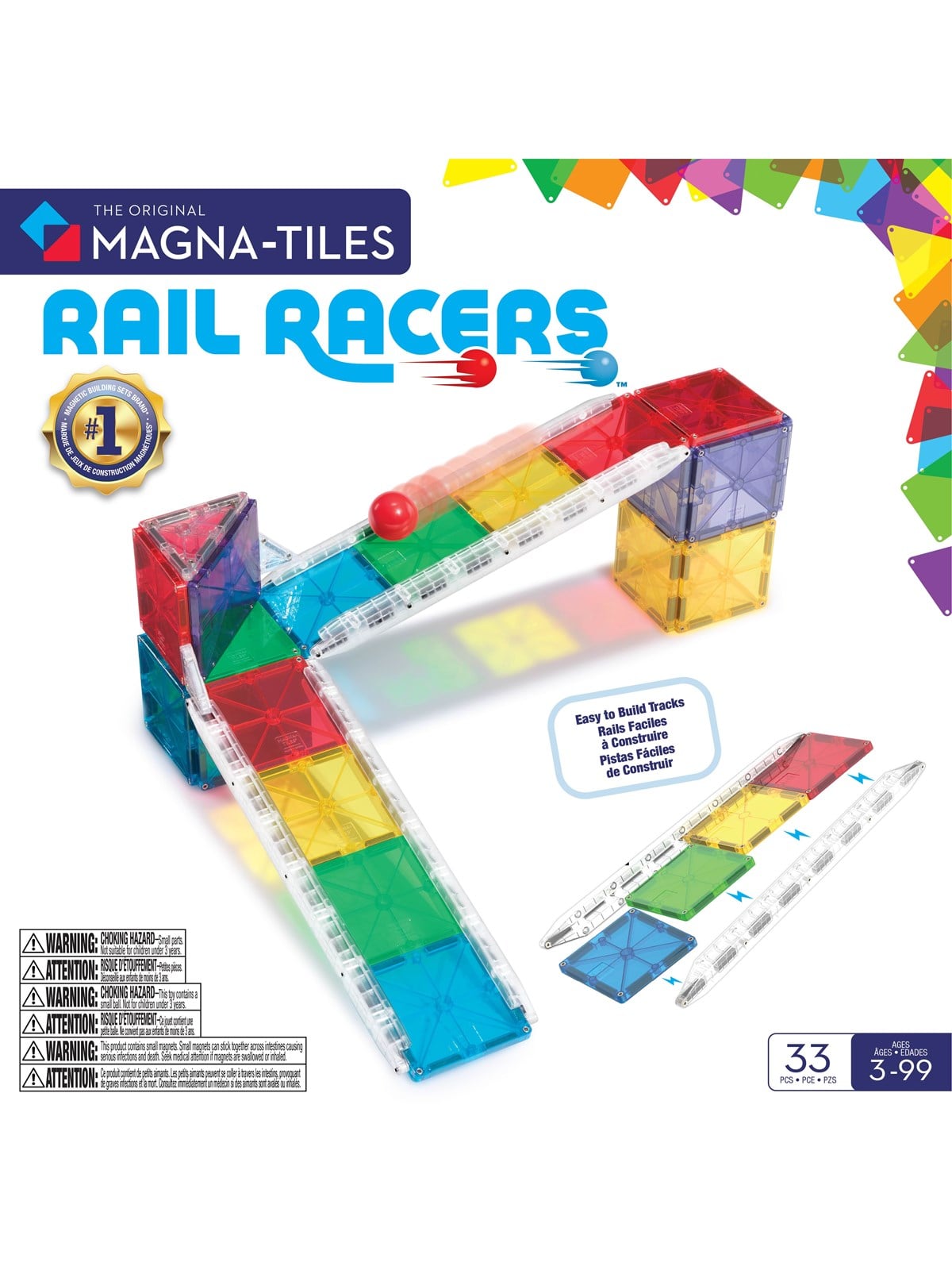 Magna-tiles Small Rail Racer 33 Pcs - Bausets - 90362