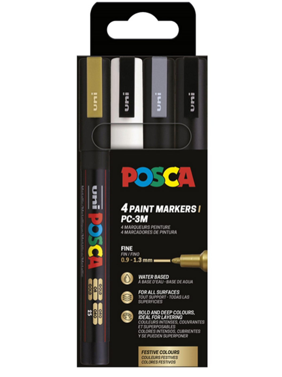Posca Marker Sæt Pc-3m 4 Ass. Farver G-s-s-h - Utensilien Zum Schreiben Und Zeichnen - 401655