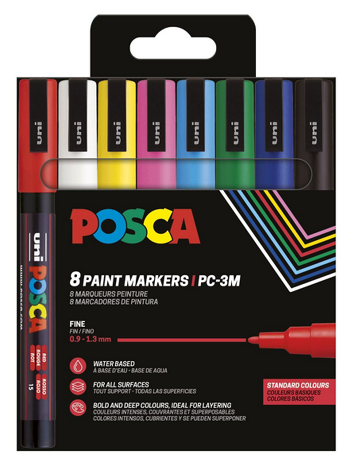 Posca Marker Sæt Pc-3m 8 Ass. Farver Std. - Utensilien Zum Schreiben Und Zeichnen - 401659