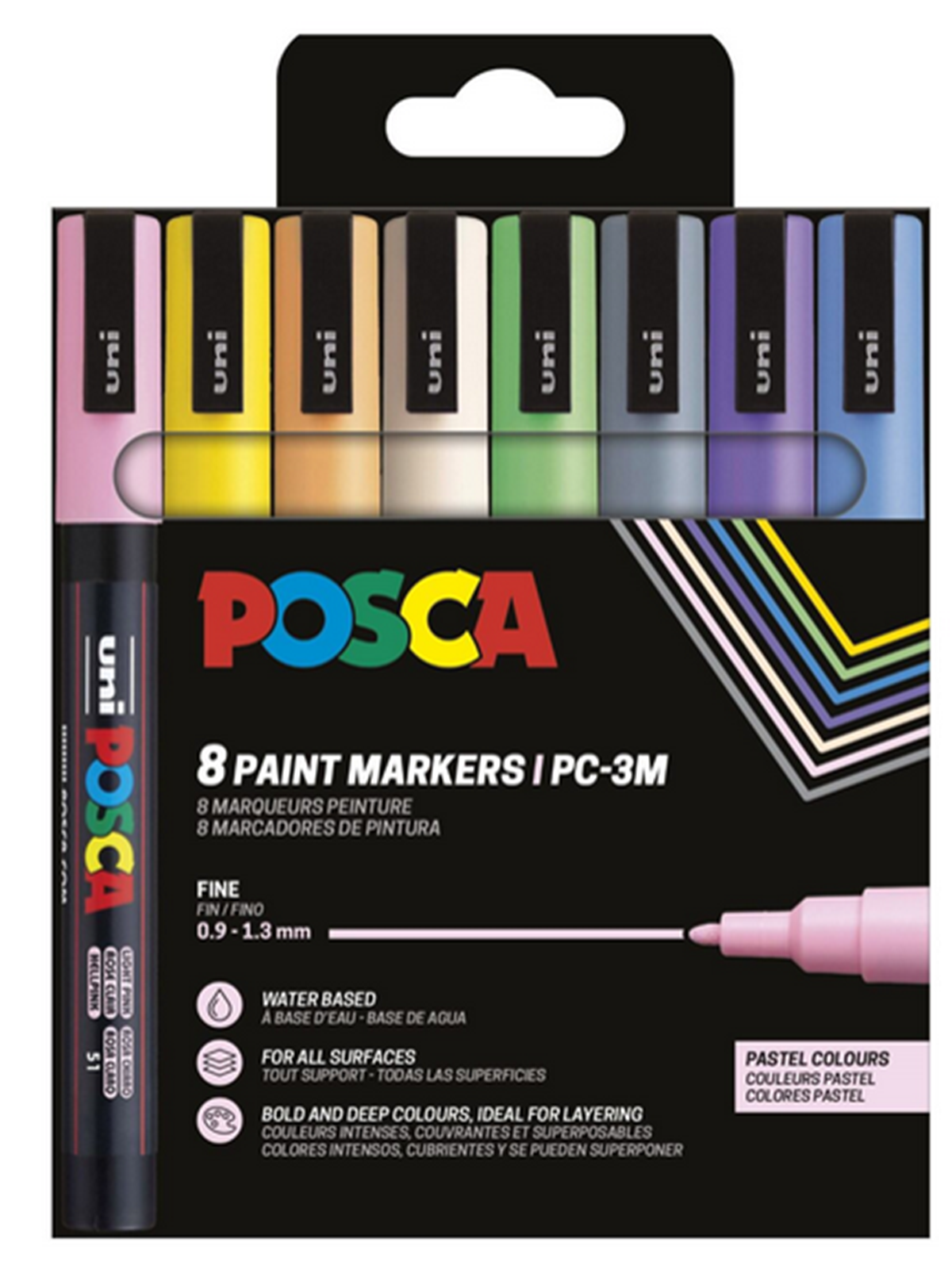 Posca Marker Sæt Pc-3m 8 Ass. Pastel Farver - Utensilien Zum Schreiben Und Zeichnen - 401660