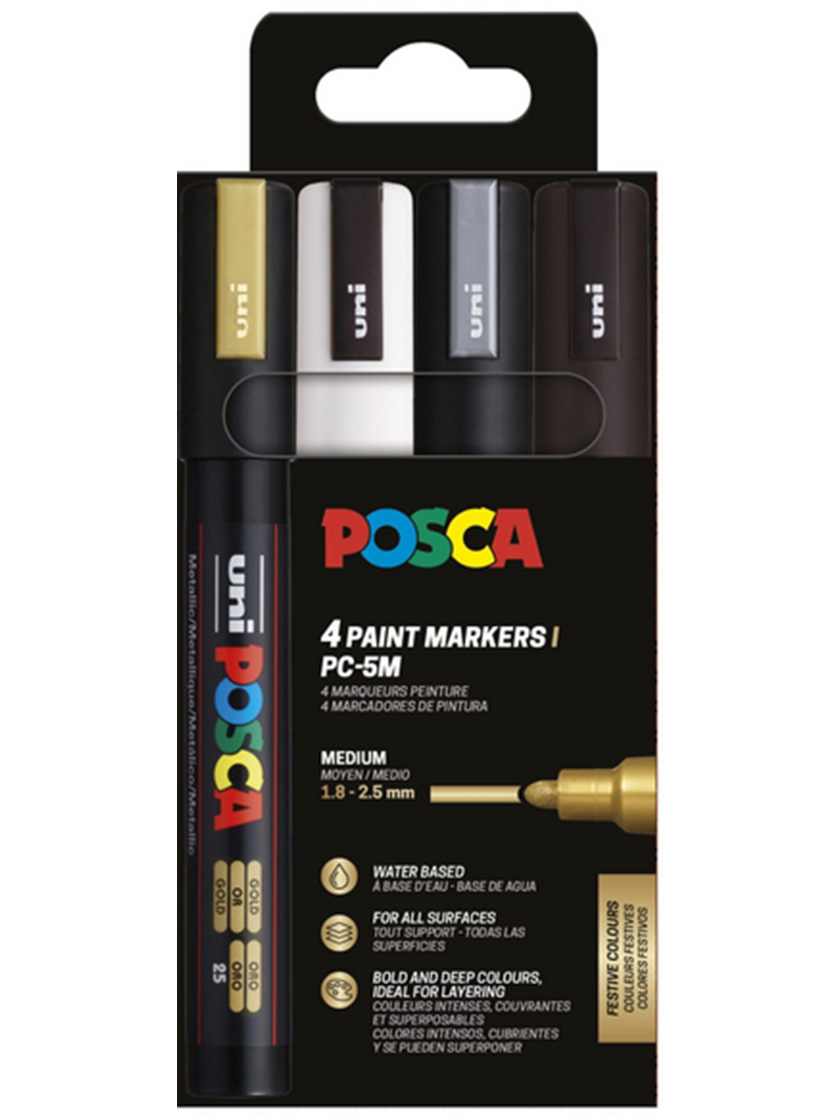 Posca Marker Sæt Pc-5m 4 Ass. Farver G-s-s-h - Utensilien Zum Schreiben Und Zeichnen - 401663
