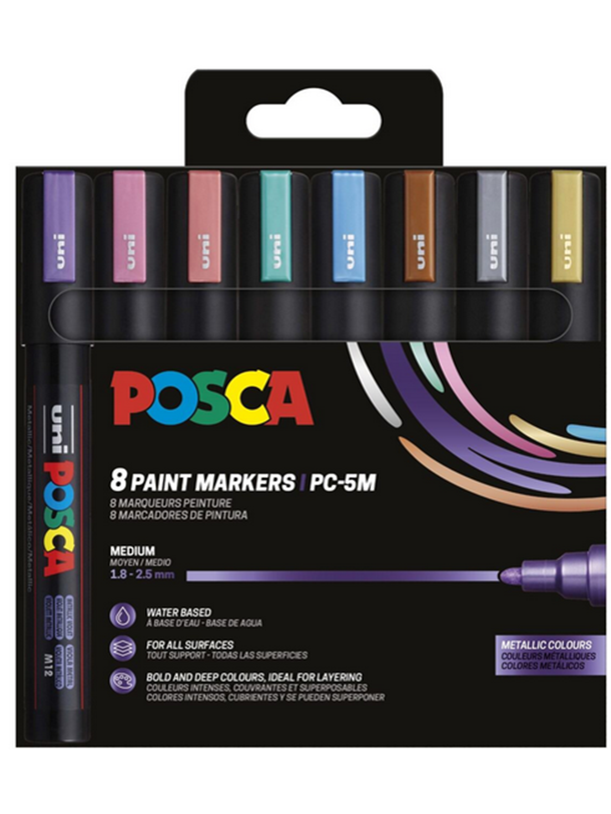 Posca Marker Sæt Pc-5m 8 Ass. Metallic. Farver - Utensilien Zum Schreiben Und Zeichnen - 401668