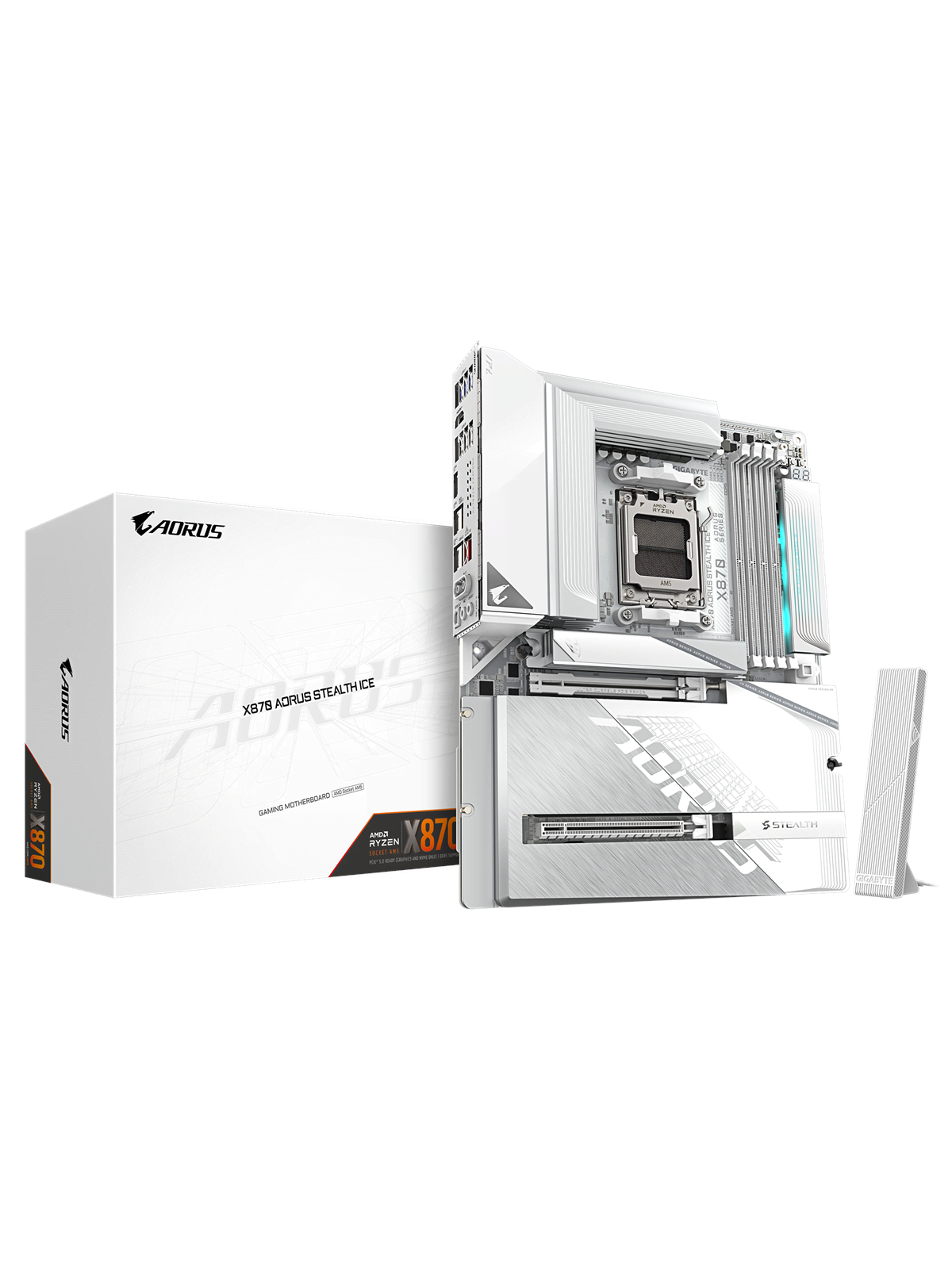 Gigabyte X870 Aorus Stealth Ice Mainboard - Amd X870 - Amd Am5 Socket - Ddr5 Ram - Atx - X870 A Stealth Ice
