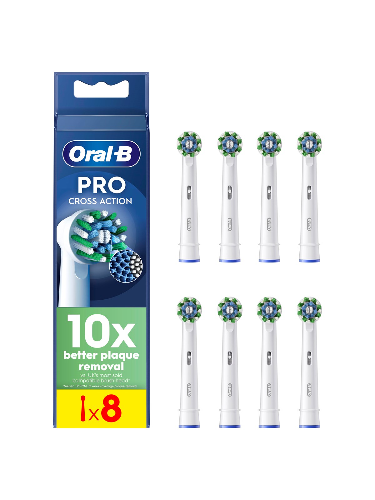 Oral-b Bürstenköpfe Cross Action 8 Pcs - Elektrische Zahnbuersten - 8006540892770