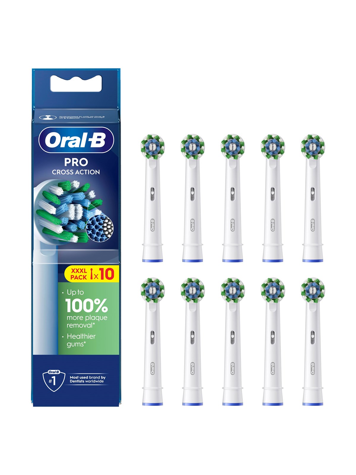 Oral-b Bürstenköpfe Cross Action 10 Pcs - Elektrische Zahnbuersten - 8006540893296