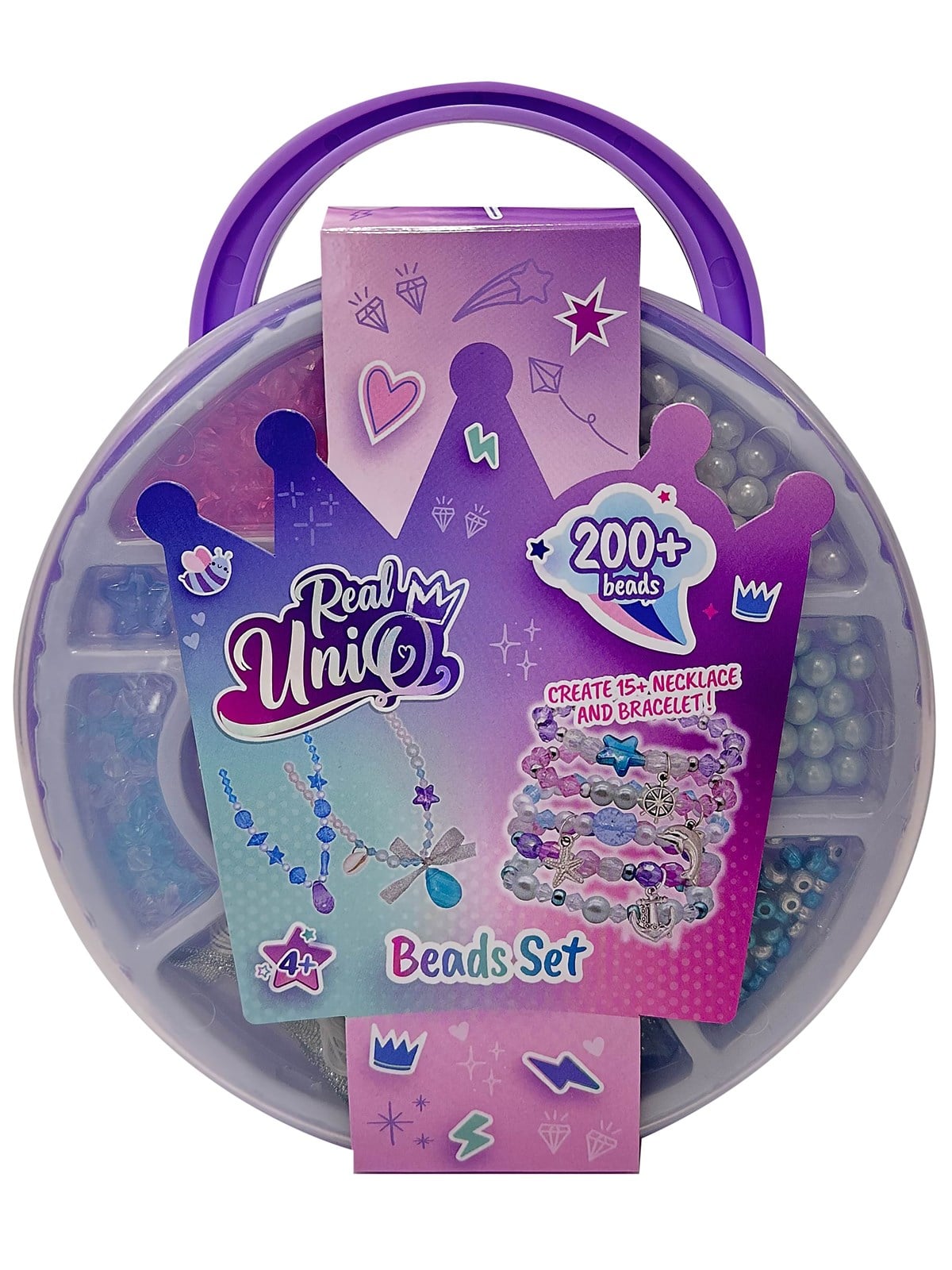 Real Uniq Beads Set Round Carry Case - Kreativ Spiele - 30469