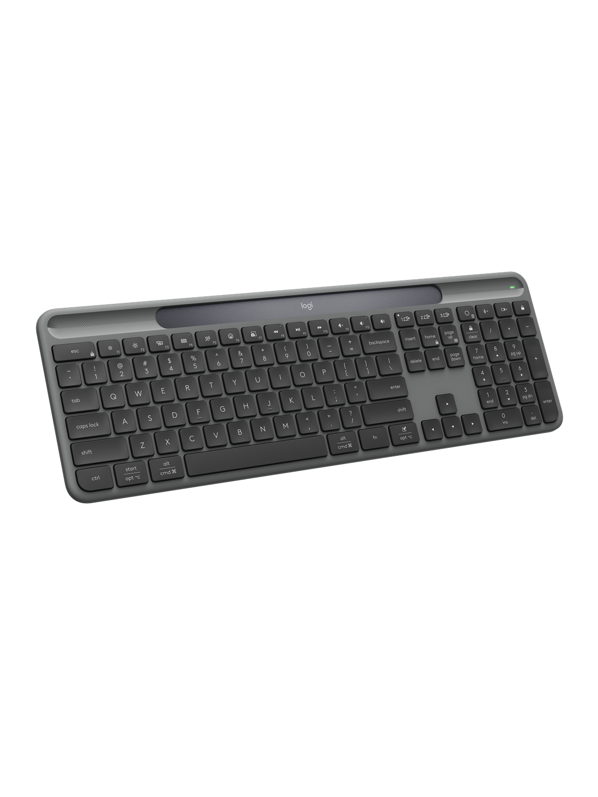 Logitech K980 Signature Slim Solar+ Wireless - Tastaturen - Nordisch - Schwarz - 920-013762