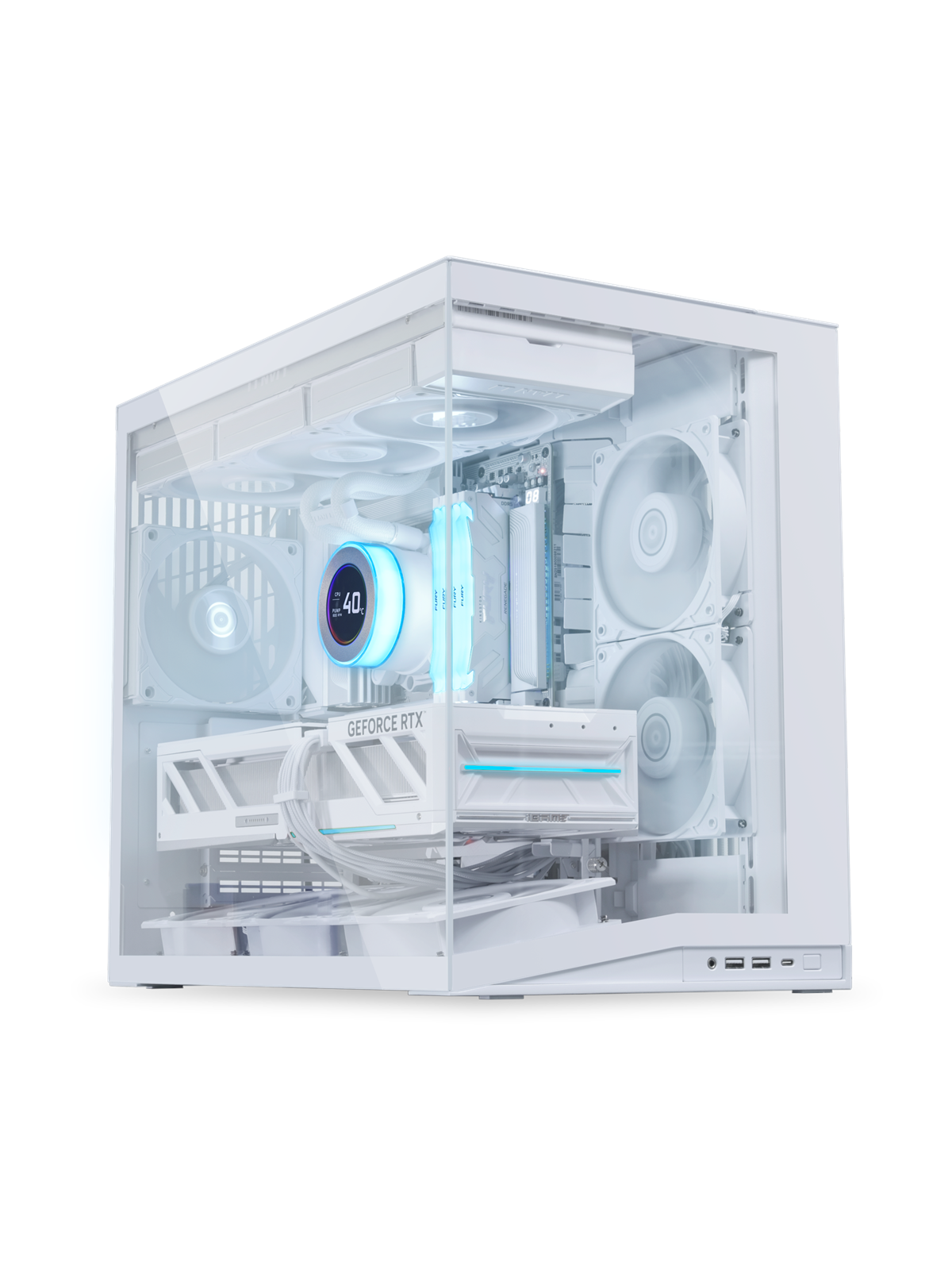 Lian Li O11d Mini V2 Flow White - Gehäuse - Miditower - Weiß - Gehaeuse - G99.O11dmiv2fw.00