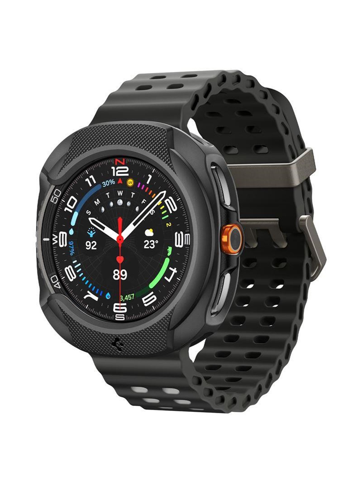 Spigen Liquid Air - Matte Black - Samsung Galaxy Watch 8 Classic (46mm) - Smartwatch Accessories - Acs09841