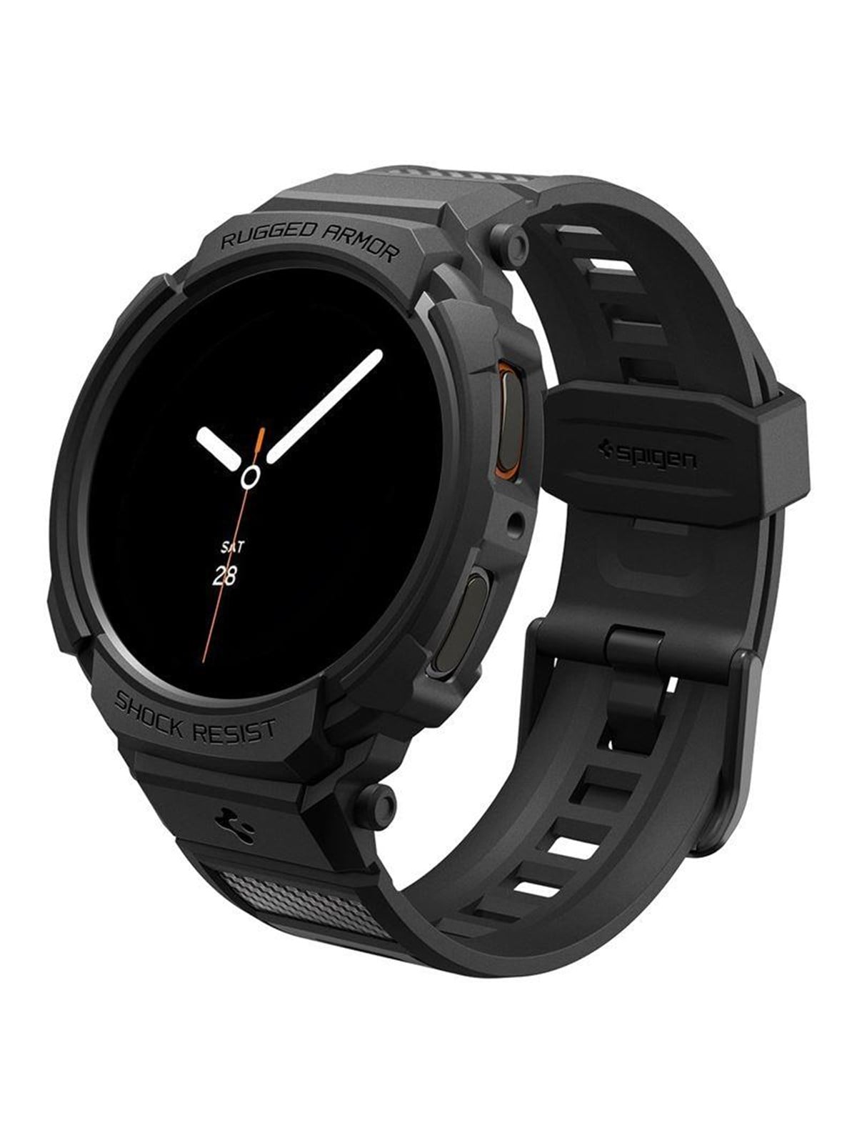 Spigen Rugged Armor Pro - Matte Black - Samsung Galaxy Watch 8 (40mm) - Smartwatch Accessories - Acs10005