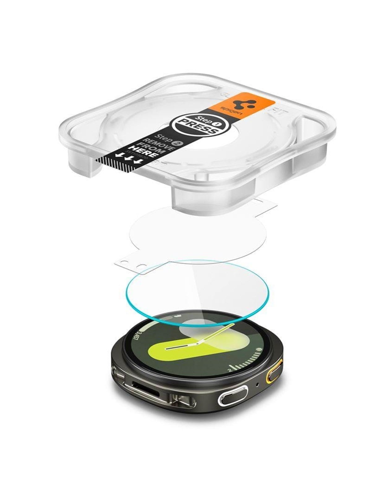 Spigen Glass tR EZ Fit 2 Pack - Samsung Galaxy Watch 8 (44mm) - Smartwatch Accessories - Agl09876