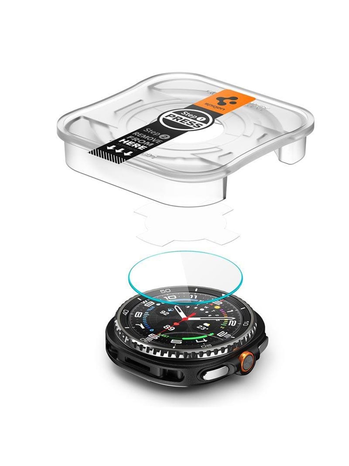 Spigen Glass tR EZ Fit 2 Pack - Samsung Galaxy Watch 8 Classic (46mm) - Smartwatch Accessories - Agl09877
